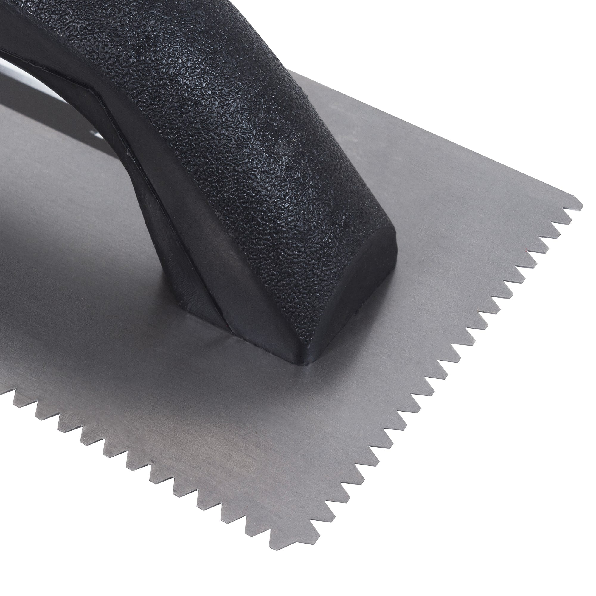 9" x 1/8" x 1/16" Flat Top V-Notch Cold-rolled Steel Economy Trowel - 5