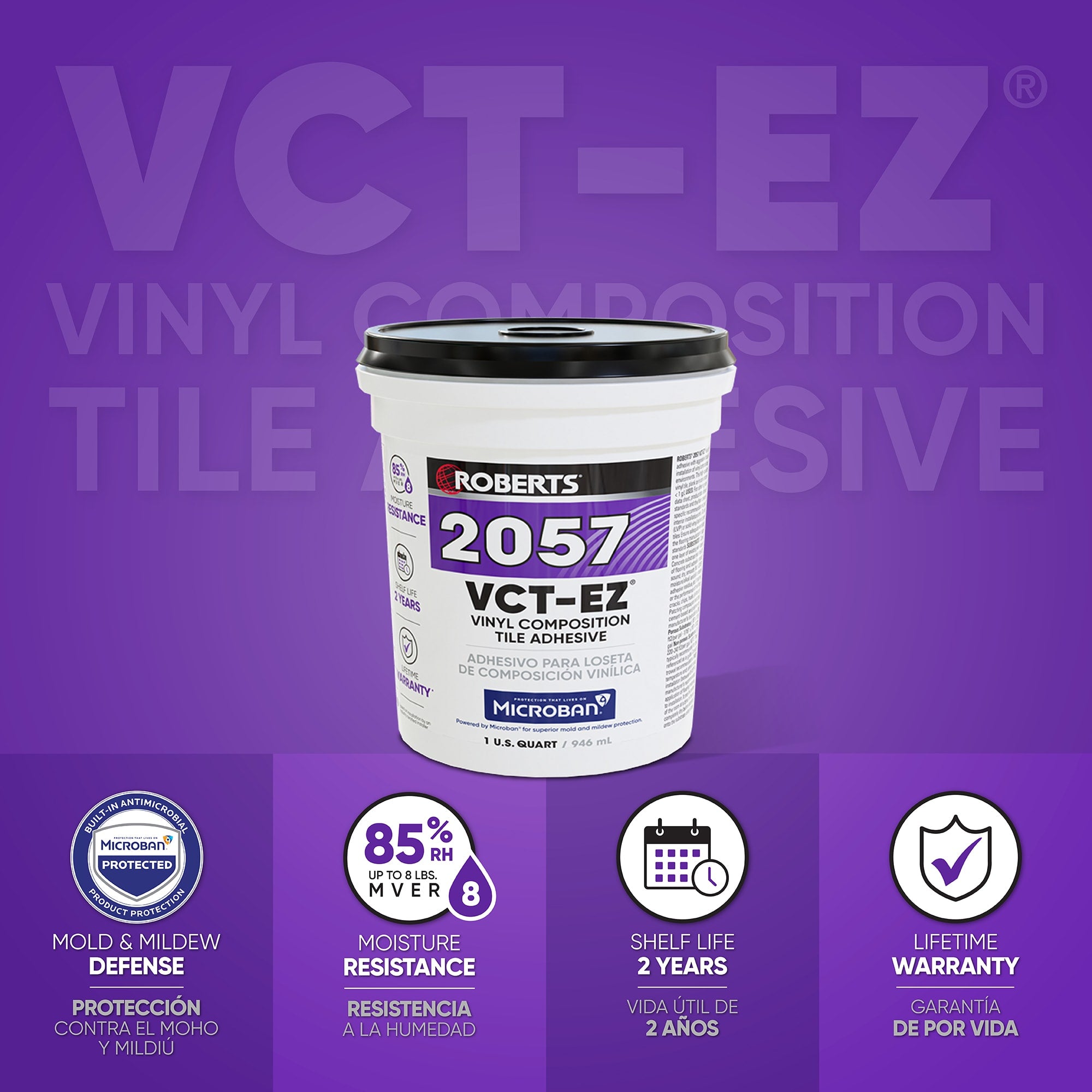 Vinyl Composition Tile Adhesive - 1 Qt. (946 mL) - 2