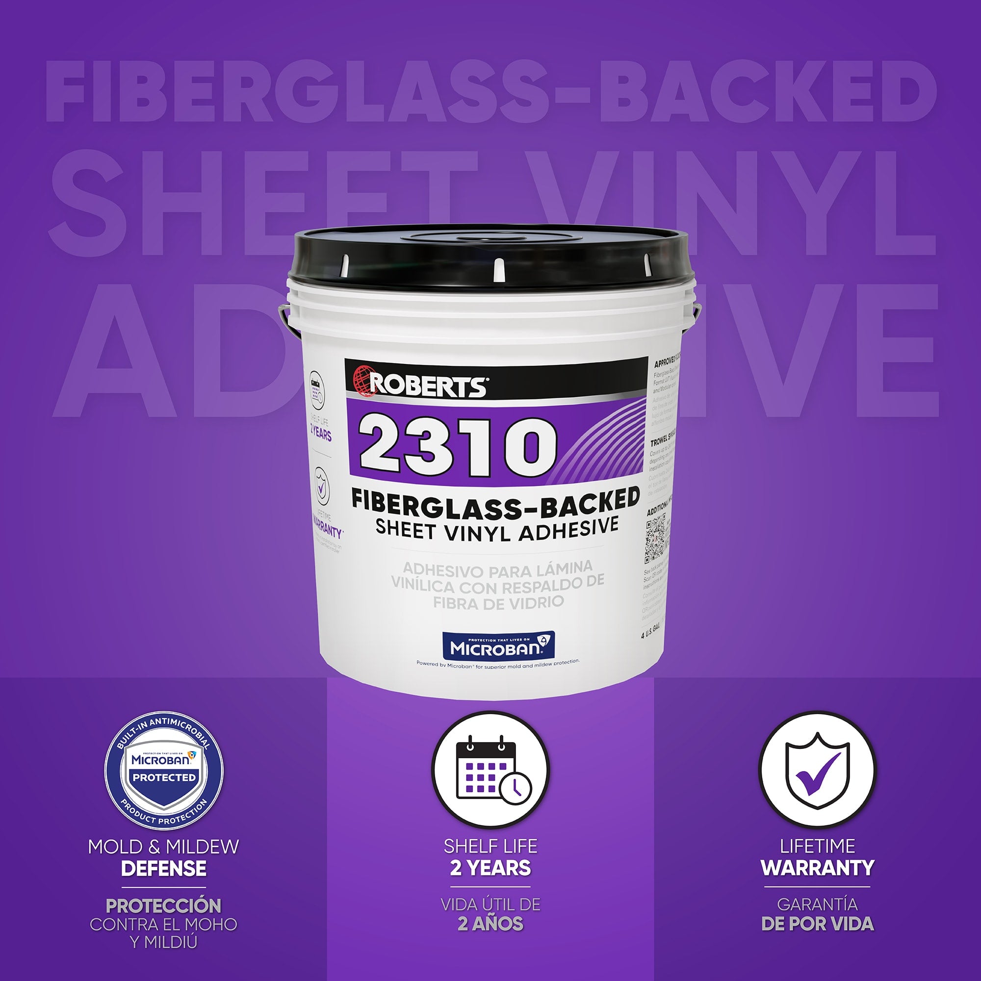 Fiberglass-Backed Sheet Vinyl Adhesive - 4 Gal. (15.14 L) - 2