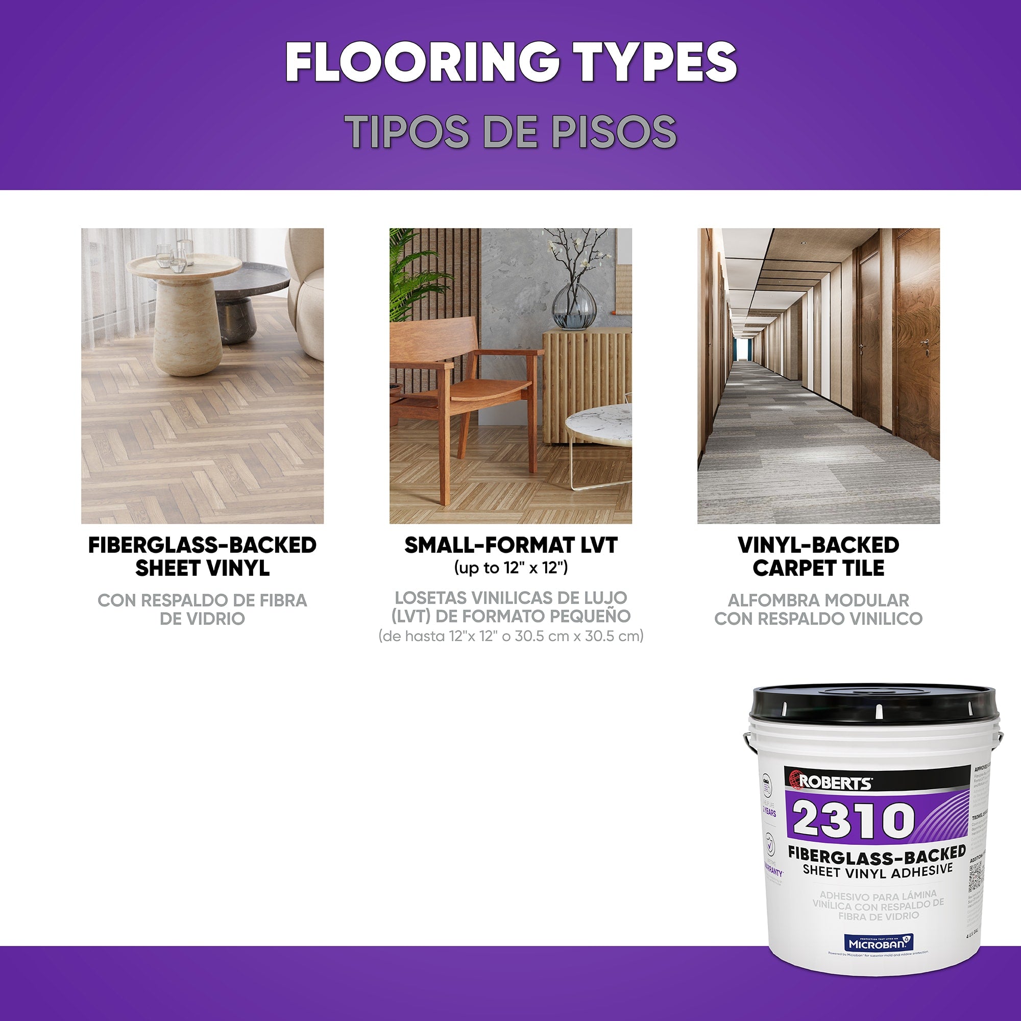 Fiberglass-Backed Sheet Vinyl Adhesive - 4 Gal. (15.14 L) - 3