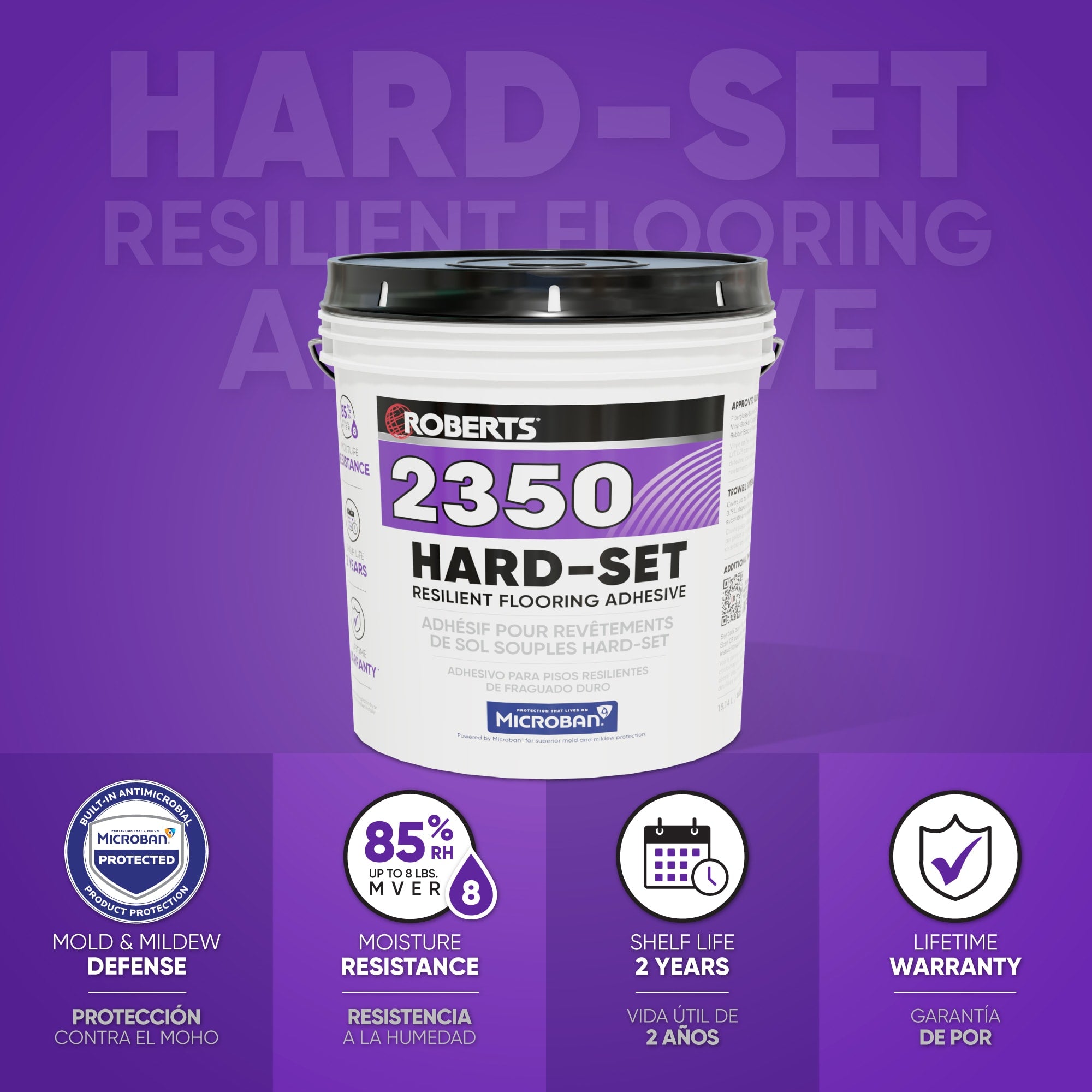 2350 Hard-set Resilient Flooring Adhesive - 4 Gal. (15.14 L) - 2