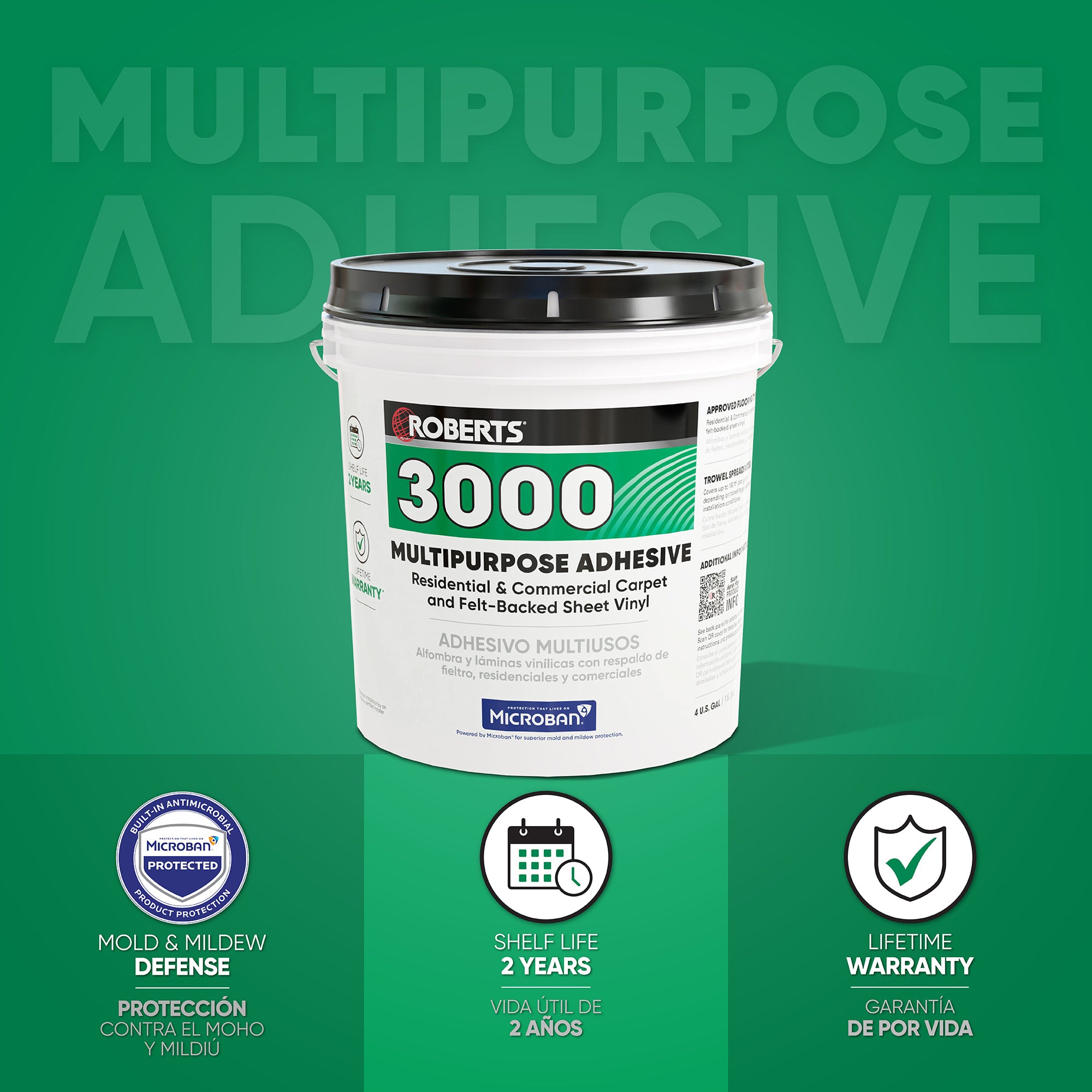 Adhesive for Carpet & Felt-Backed Sheet Vinyl - 4 Gal. (15.14 L) - 2