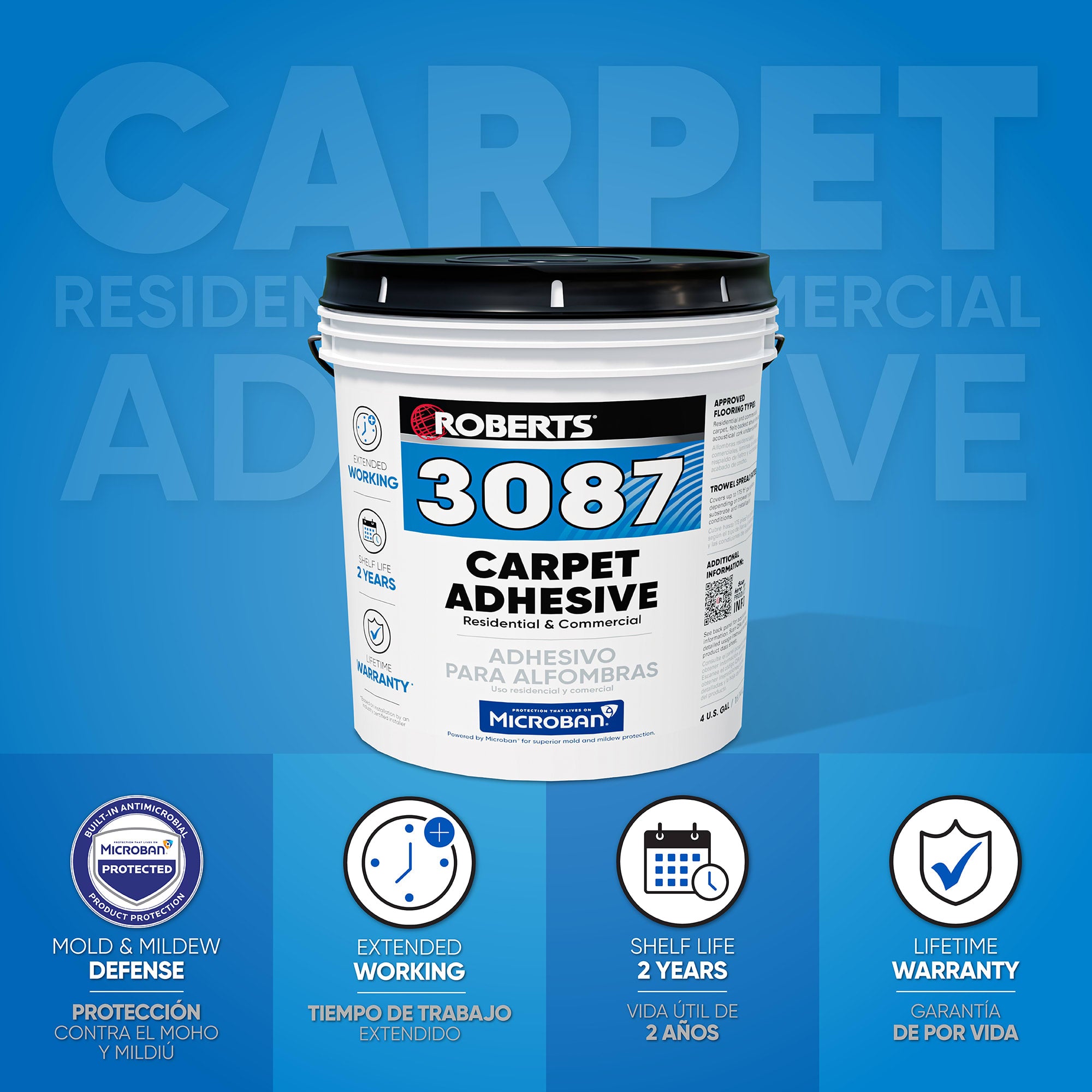 3087 Carpet Adhesive Residential & Commercial - 4 Gal (15.14 L) - 2