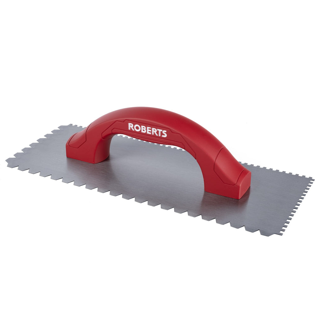 1/4" Flat V & 1/8" Square Dual-Notch Trowel w/ Comfort Grip - 8