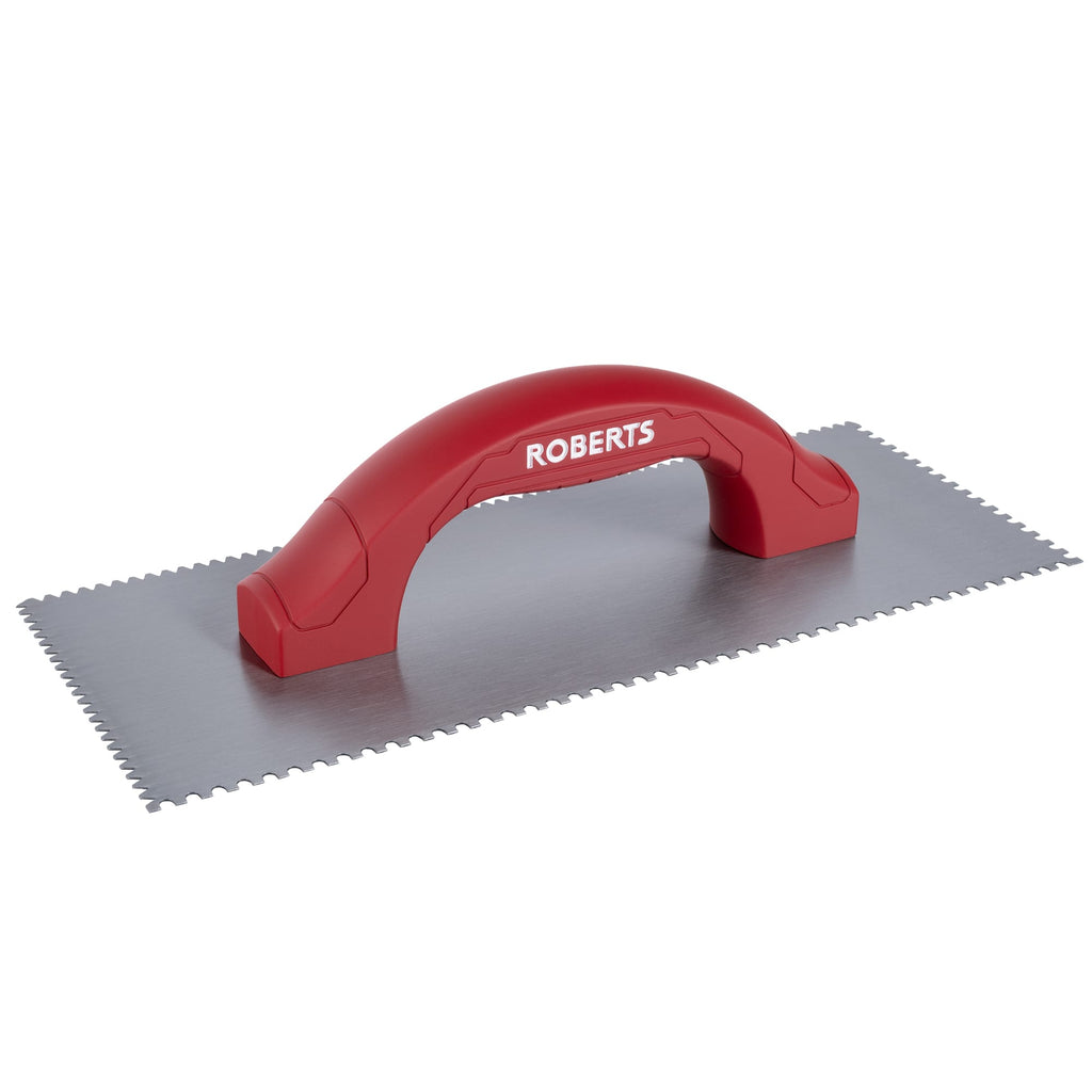 1/4" Flat V & 1/8" U Dual-Notch Trowel w/ Comfort Grip - 1