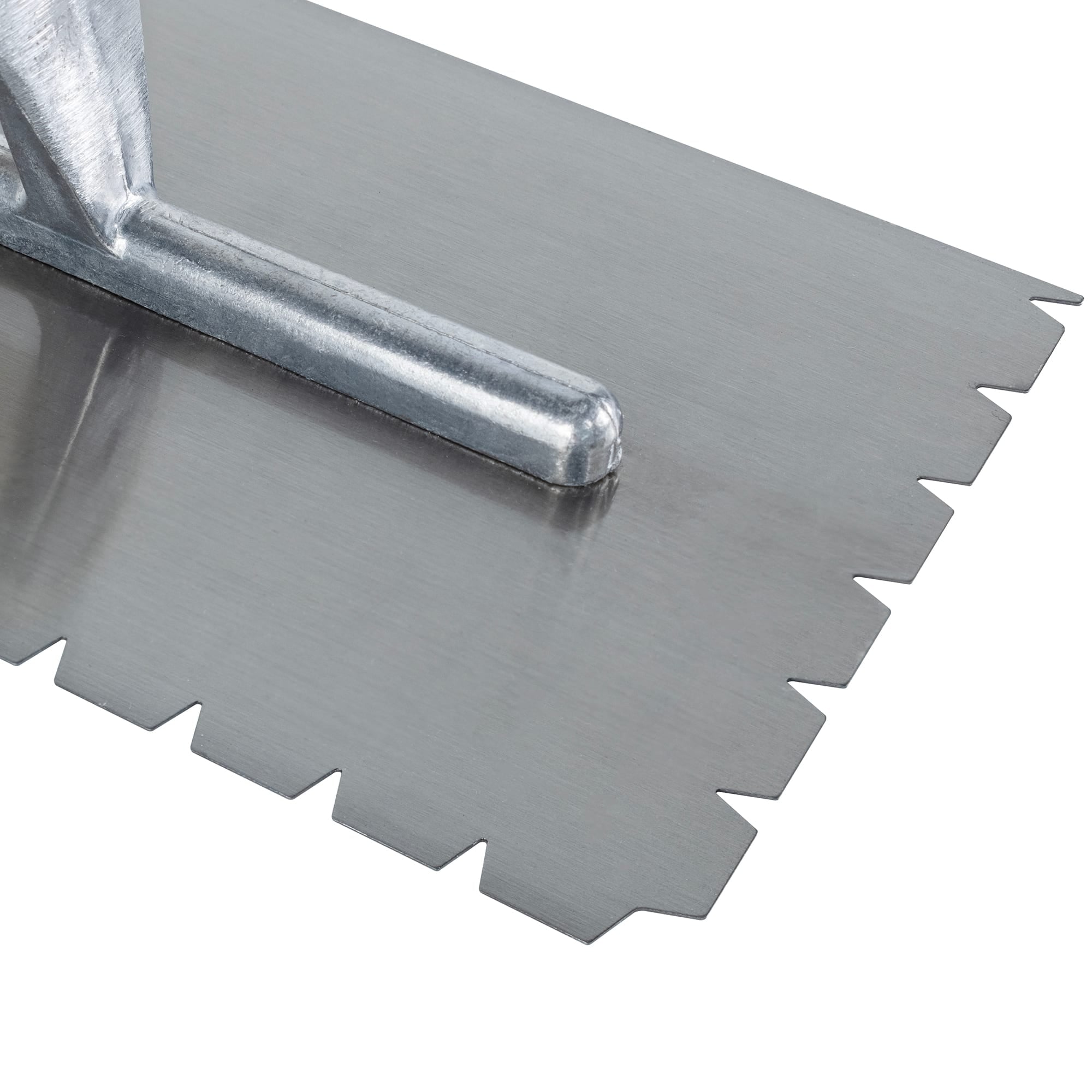 3/16" x 1/4" x 1/2" Flat-Top V-Notch Steel Pro Trowel w/ Wood Handle - 2