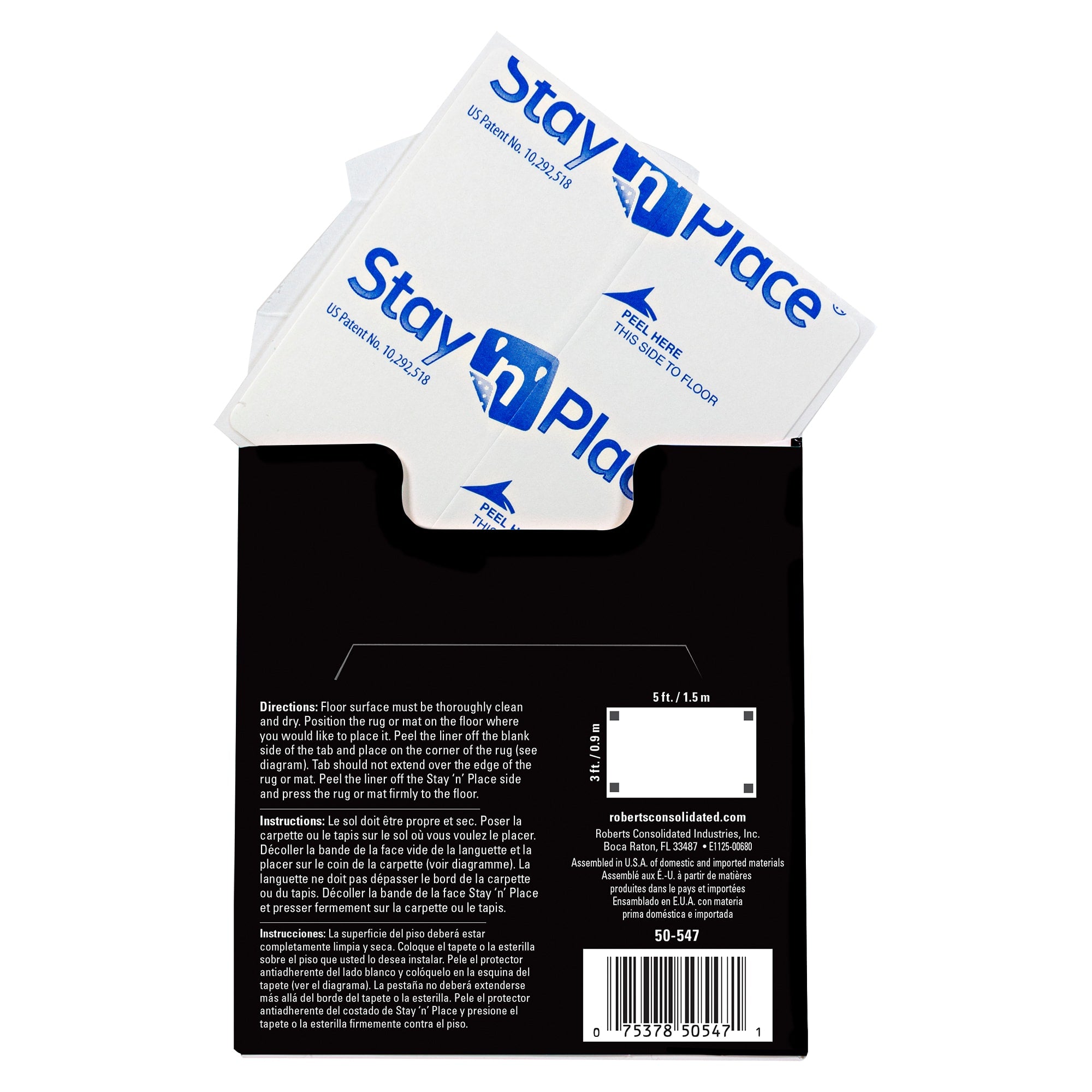 Stay N' Place 4" x 4" Rug Tabs (4 pack) - 6