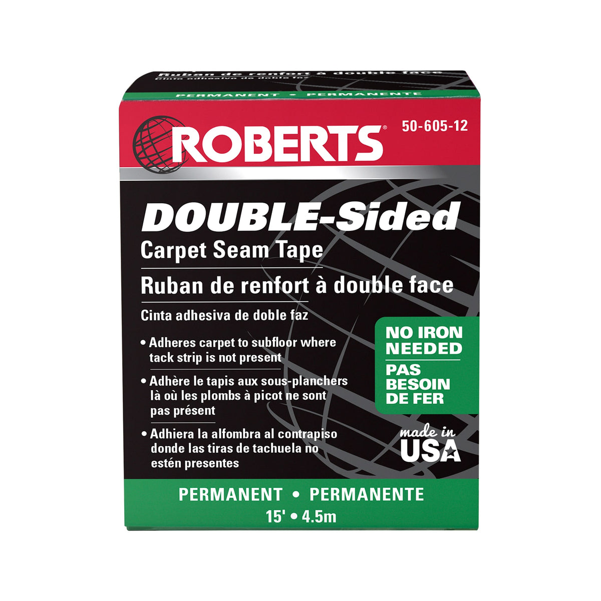 Indoor/Outdoor 3" x 15 ft. Double-Sided Carpet Tape Roll - 7