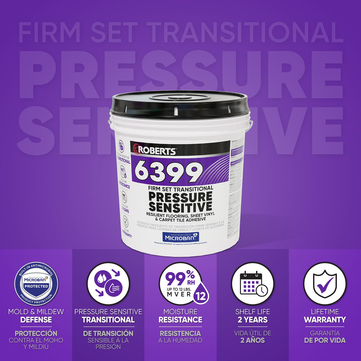 6399 Firm Set Transitional Pressure Sensitive Adhesive - 4 Gal. (15.14 L)