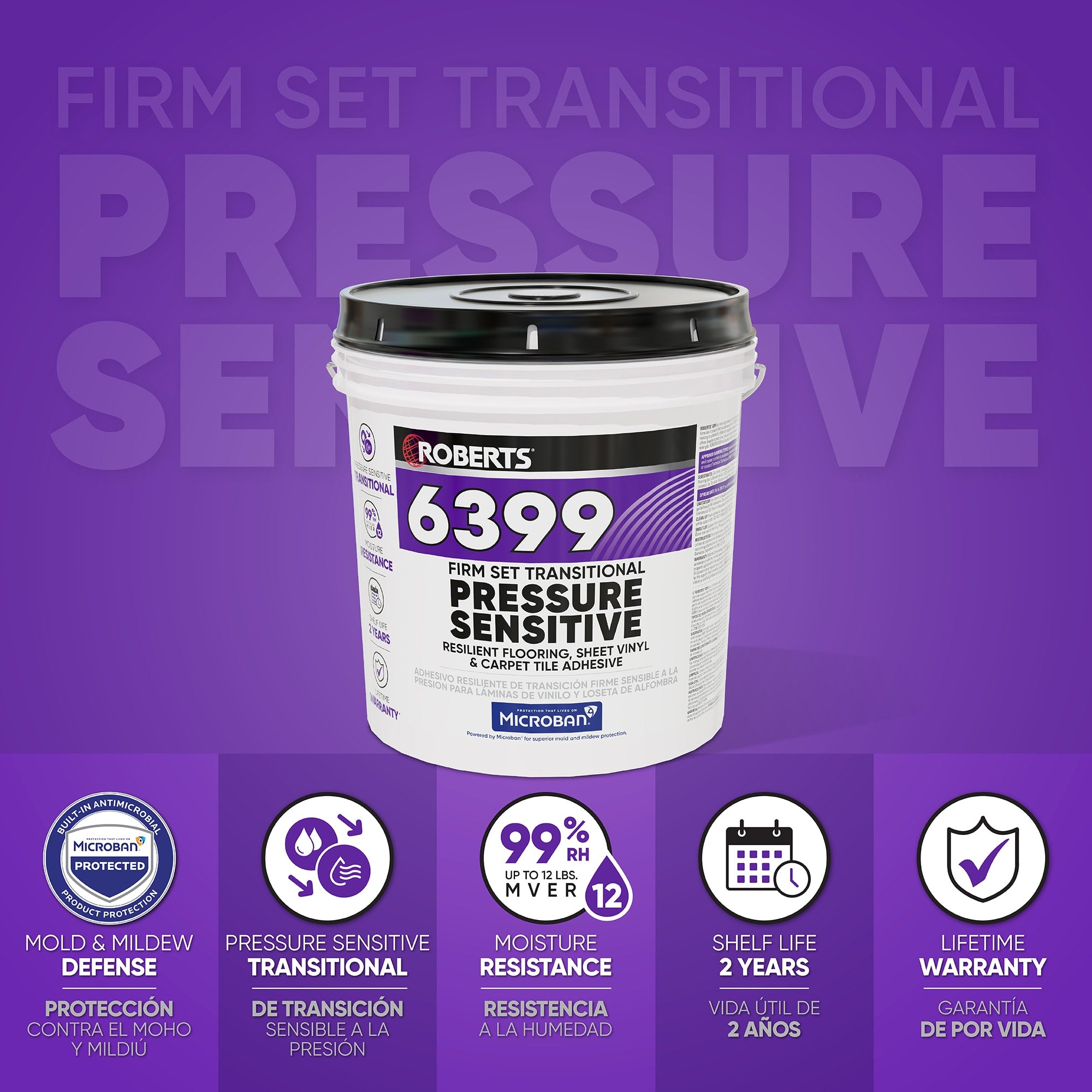 6399 Firm Set Transitional Pressure Sensitive Adhesive - 4 Gal. (15.14 L) - 2
