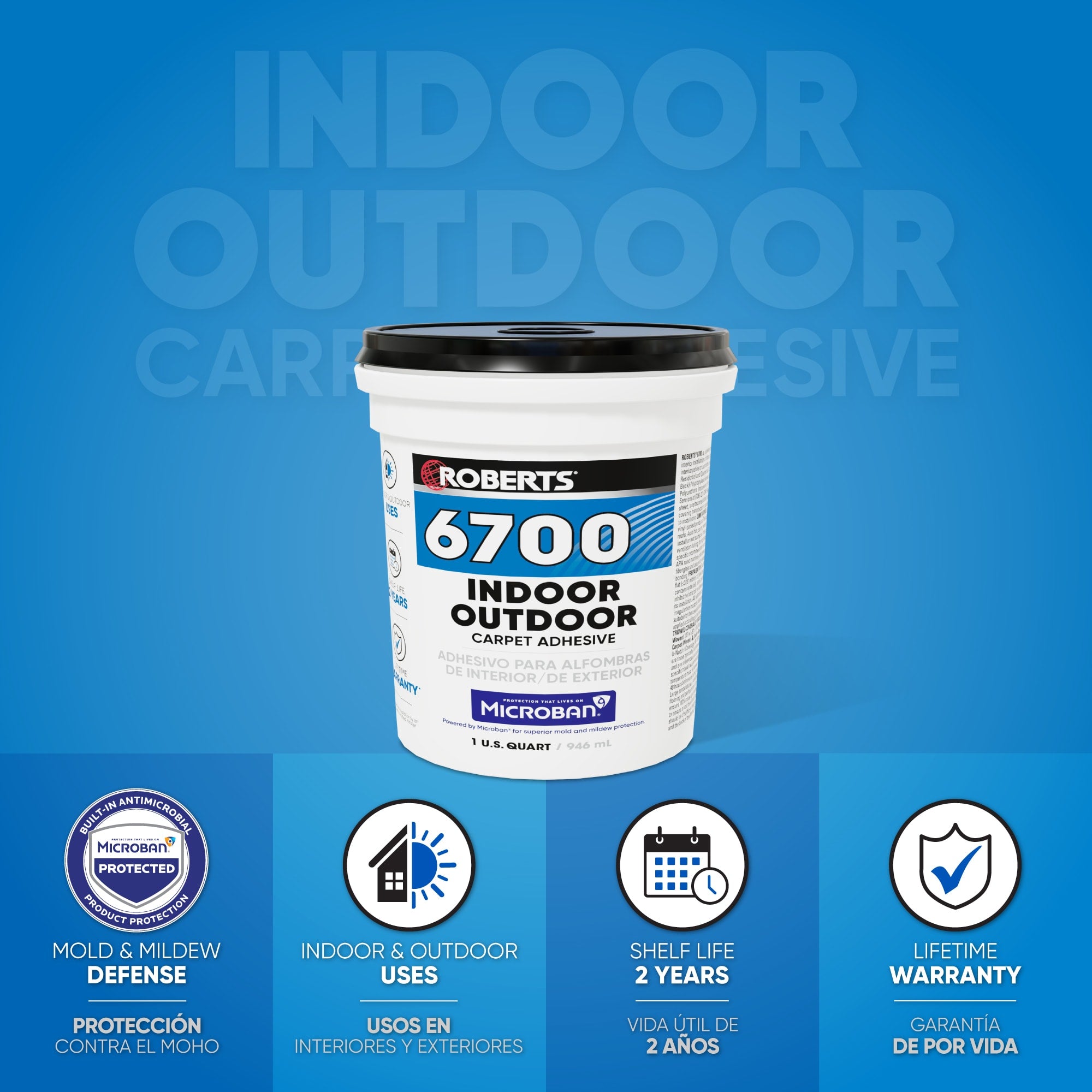 Indoor/Outdoor Carpet Adhesive - 1 Qt. (946 mL) - 2