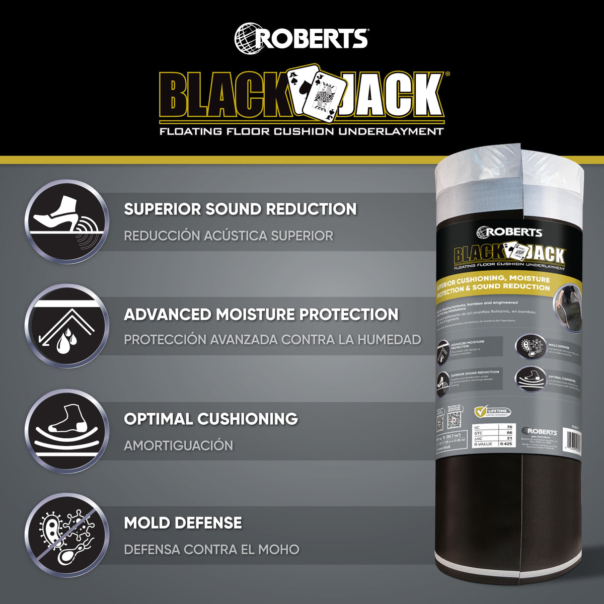 Black Jack Floating Floor Cushion Underlayment Roll - 600 sq. ft. - 2