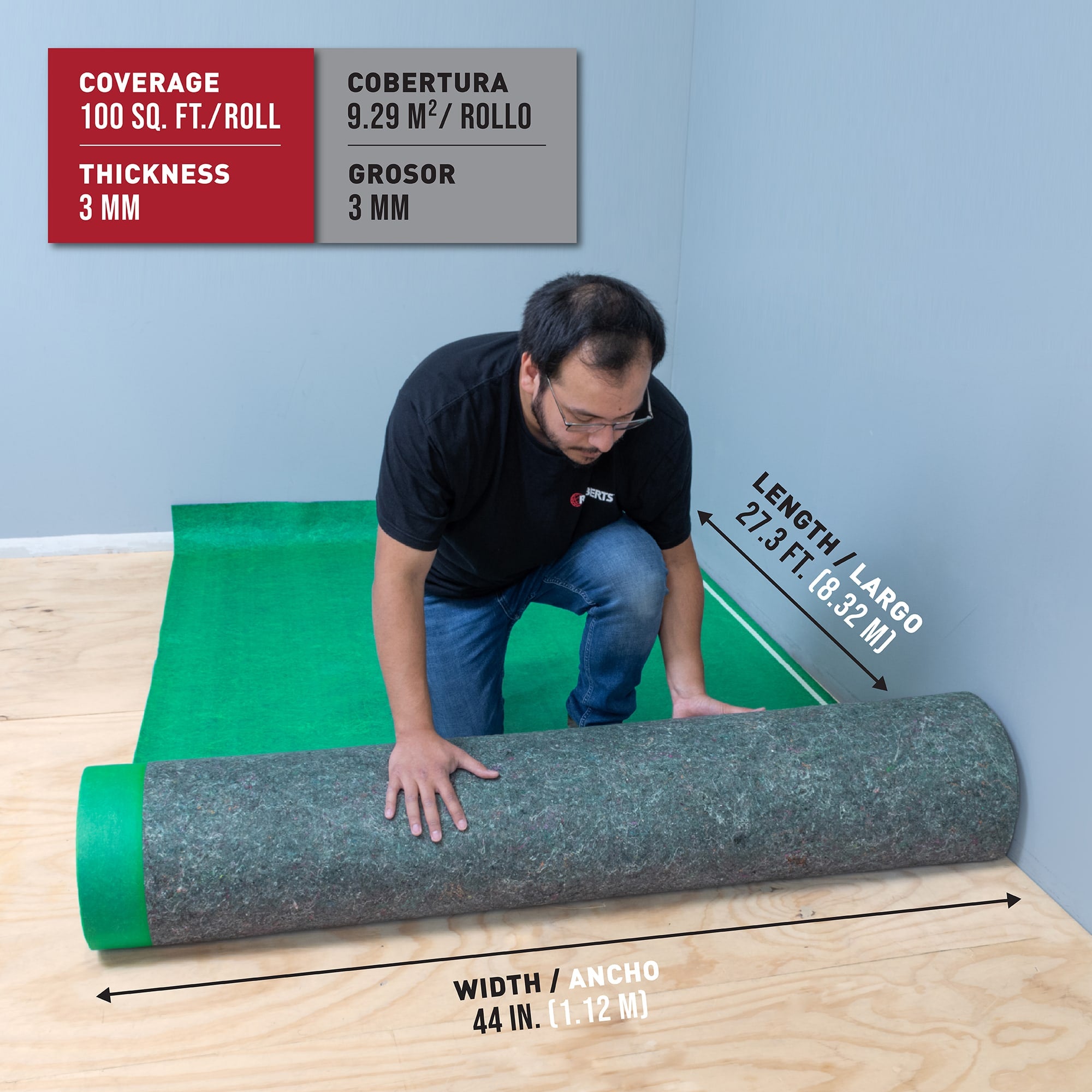 Super Felt Insulating Underlayment Roll - 3 mm - 100 sq. ft. - 7