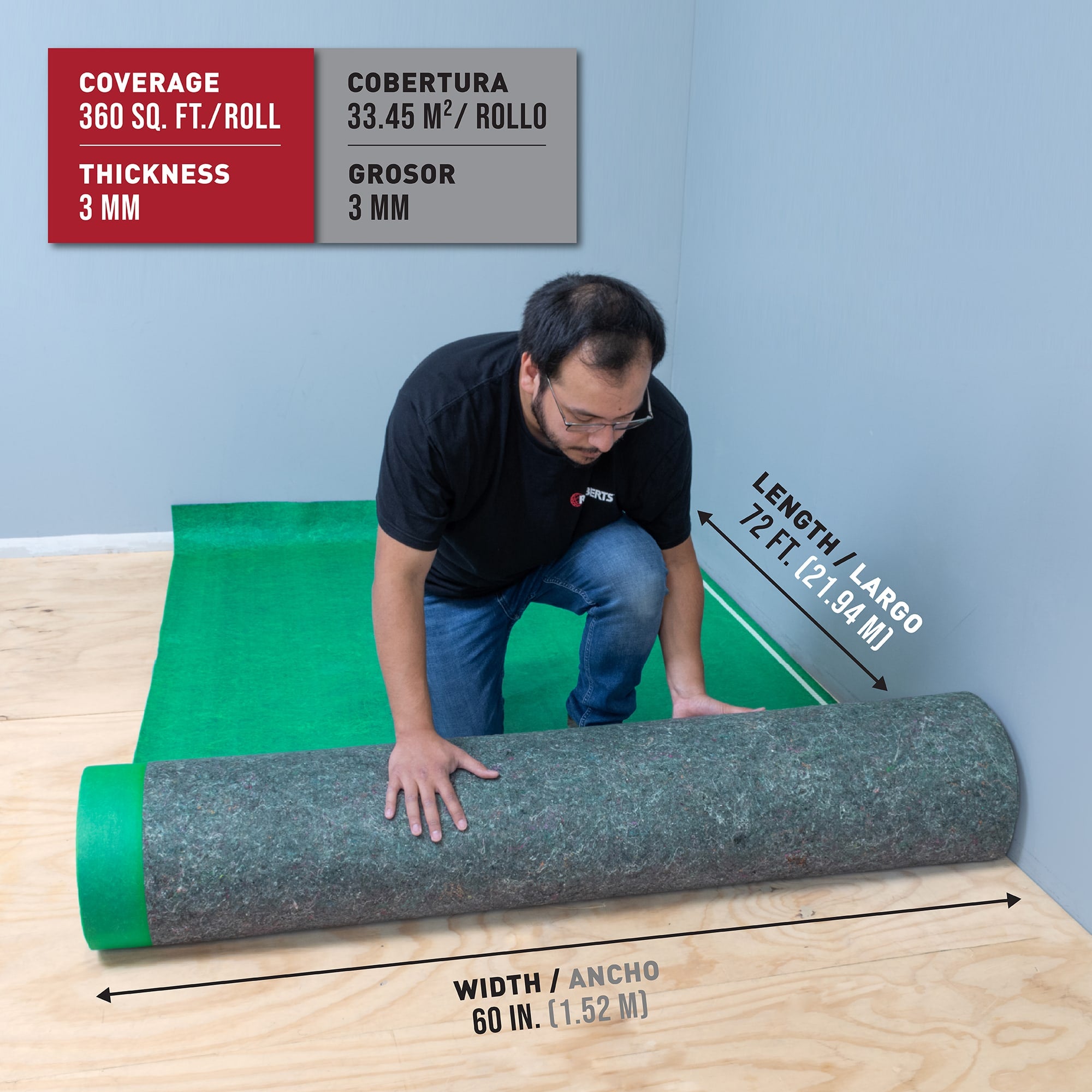 Super Felt Insulating Underlayment Roll - 3 mm - 360 sq. ft. - 7