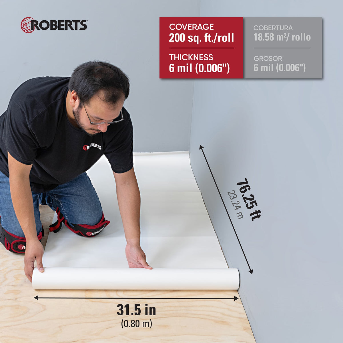 Silicone Moisture Barrier Underlayment Roll - 200 sf. (33.5" x 72') - 8