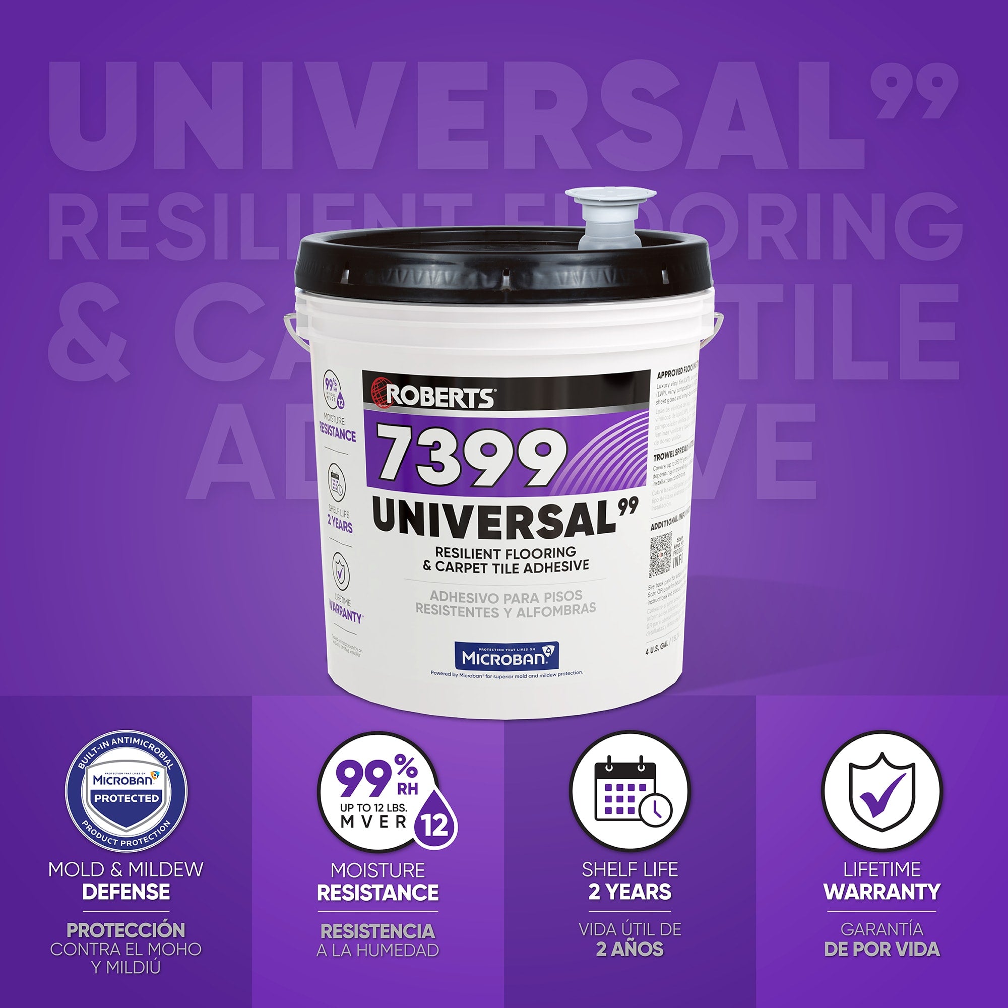 UNIVERSAL99 Resilient Flooring & Carpet Adhesive-4 Gal. (15.14 L) - 2