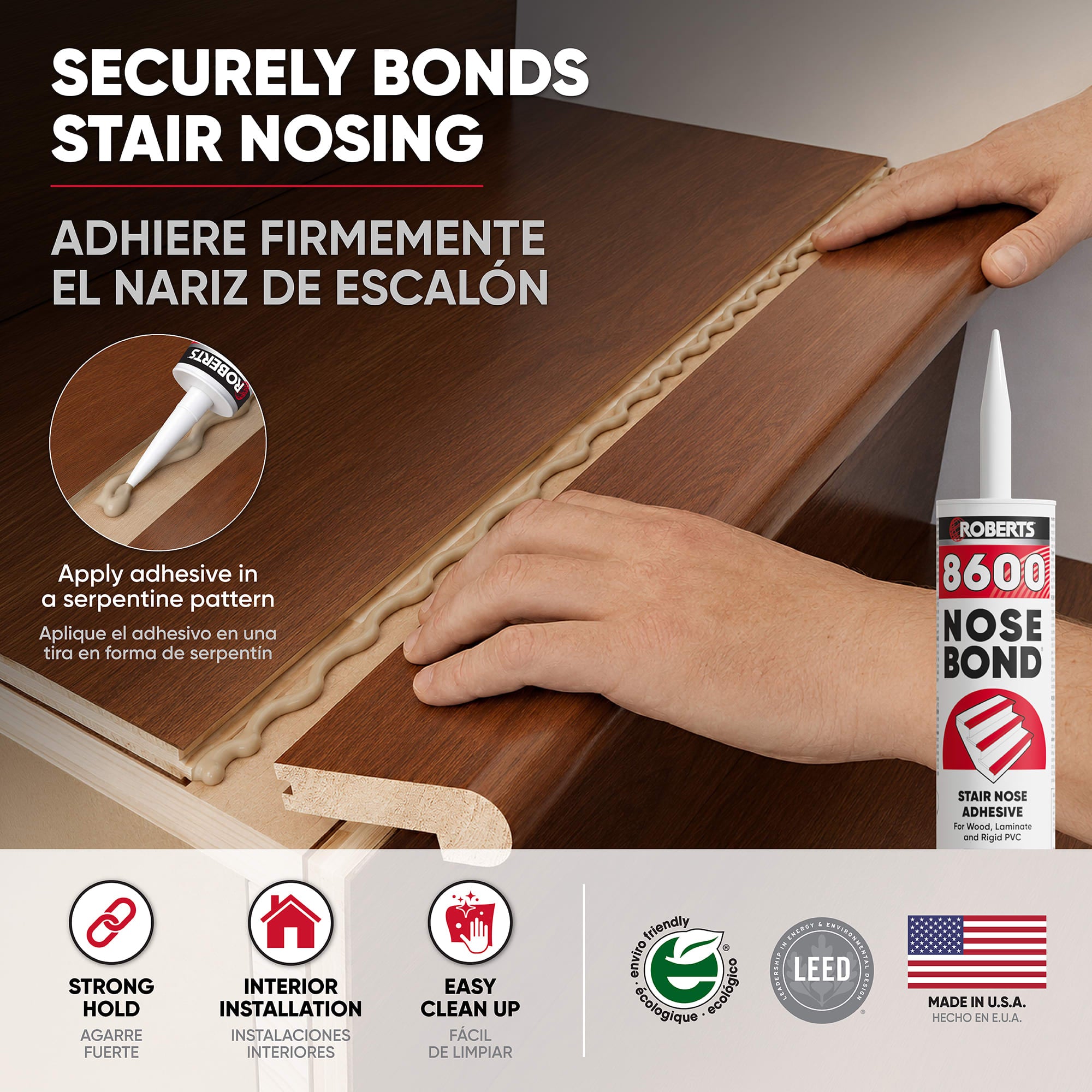 NOSE BOND Stair Nose Adhesive for Wood%2C Laminate%2C and Rigid PVC - 3