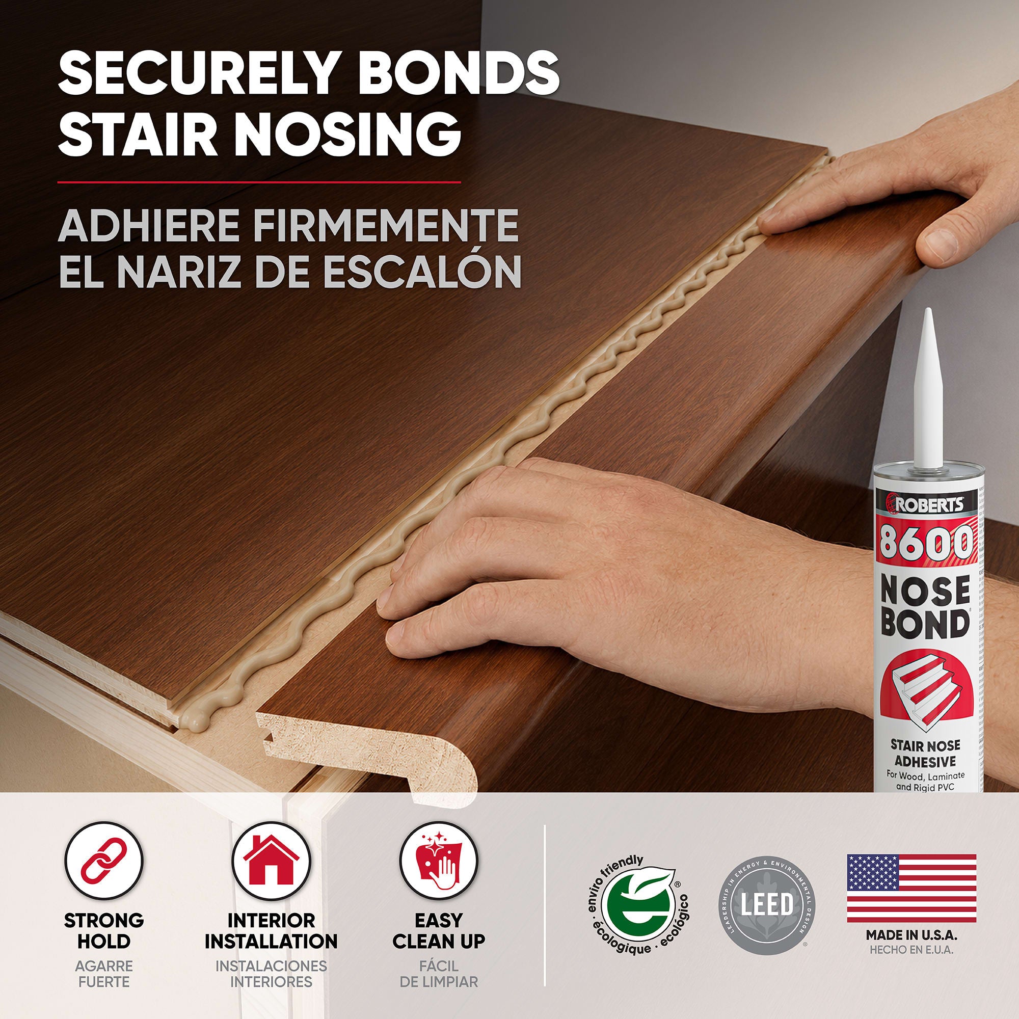 NOSE BOND Stair Nose Adhesive for Wood%2C Laminate%2C and Rigid PVC - 3