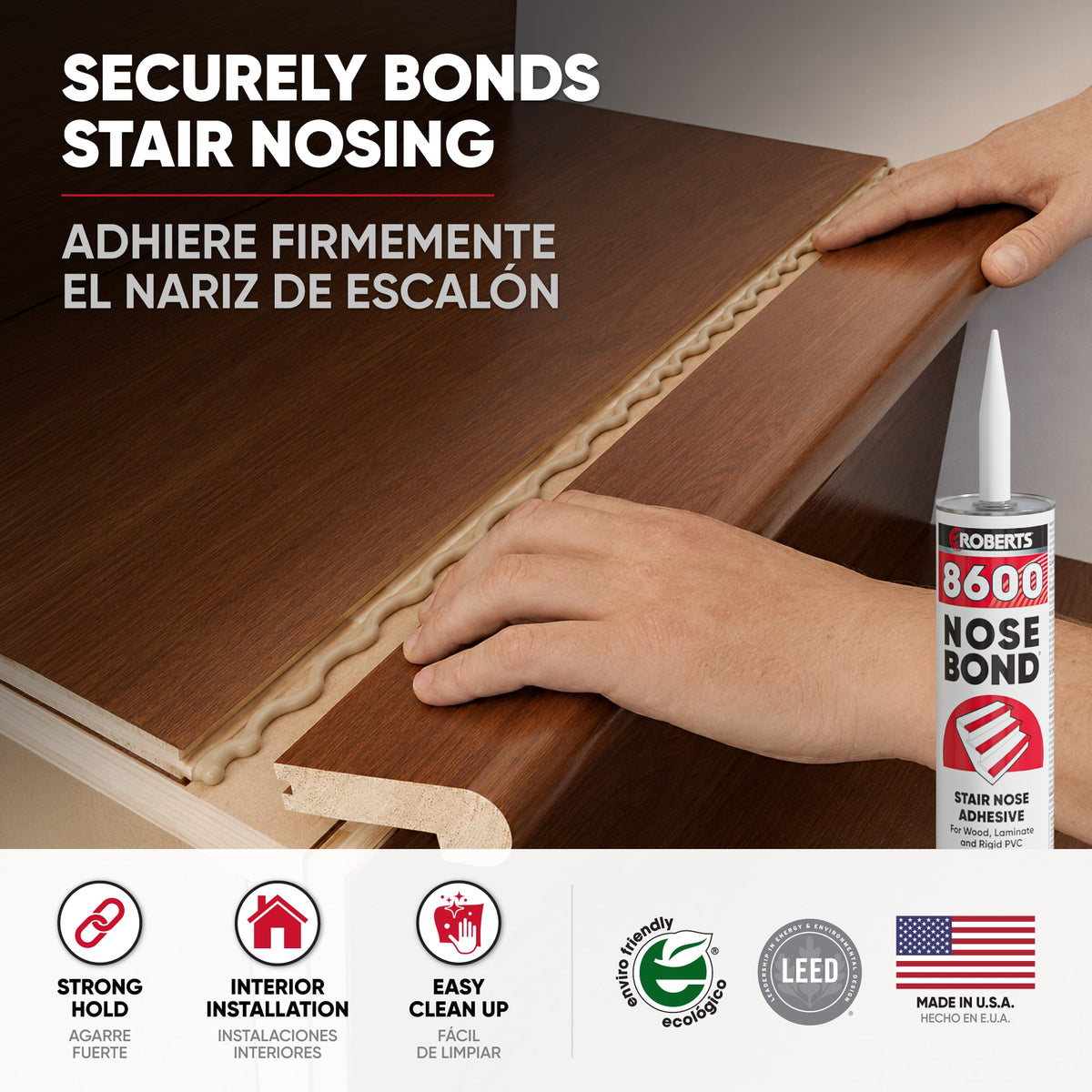 NOSE BOND Stair Nose Adhesive for Wood%2C Laminate%2C and Rigid PVC - 3