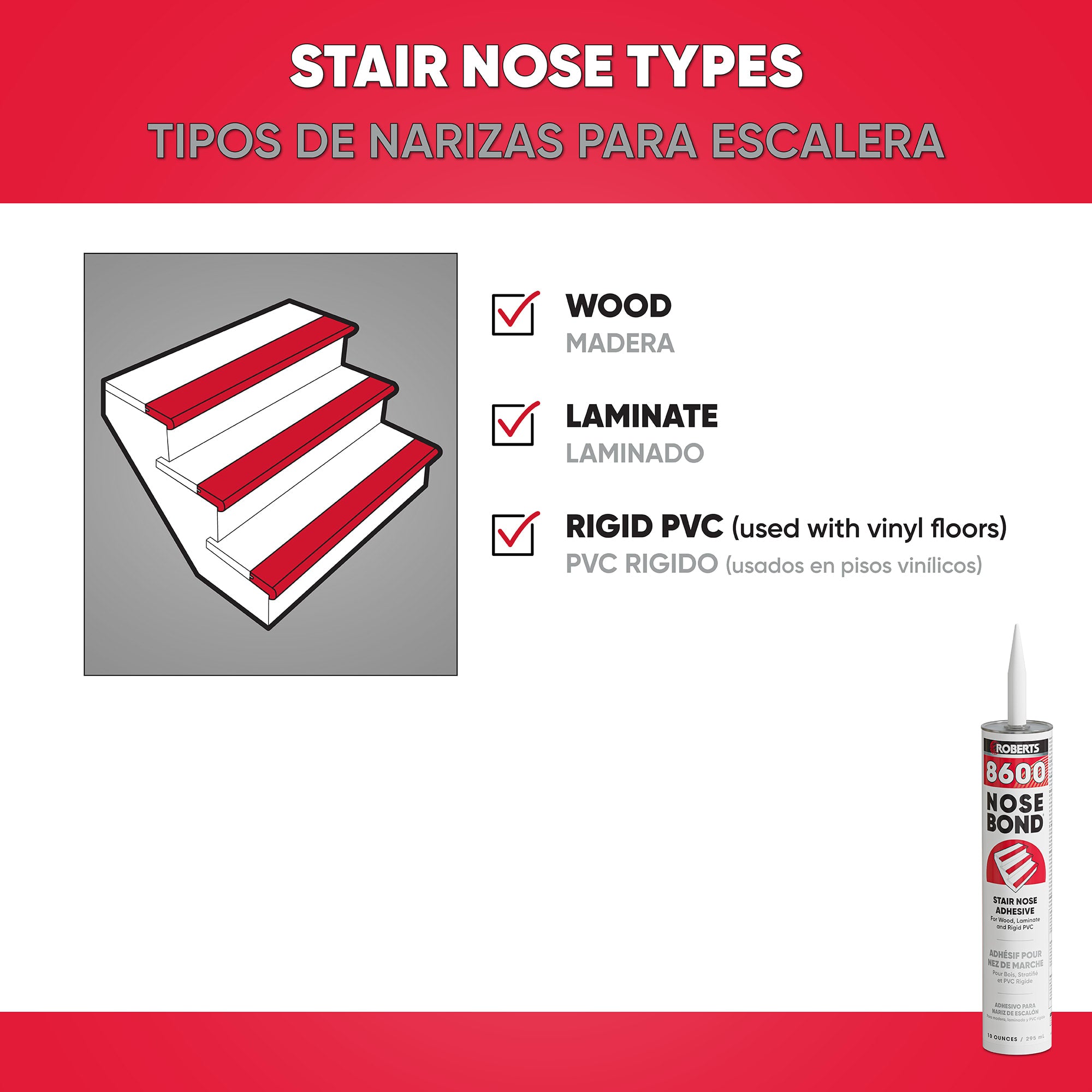NOSE BOND Stair Nose Adhesive for Wood%2C Laminate%2C and Rigid PVC - 4