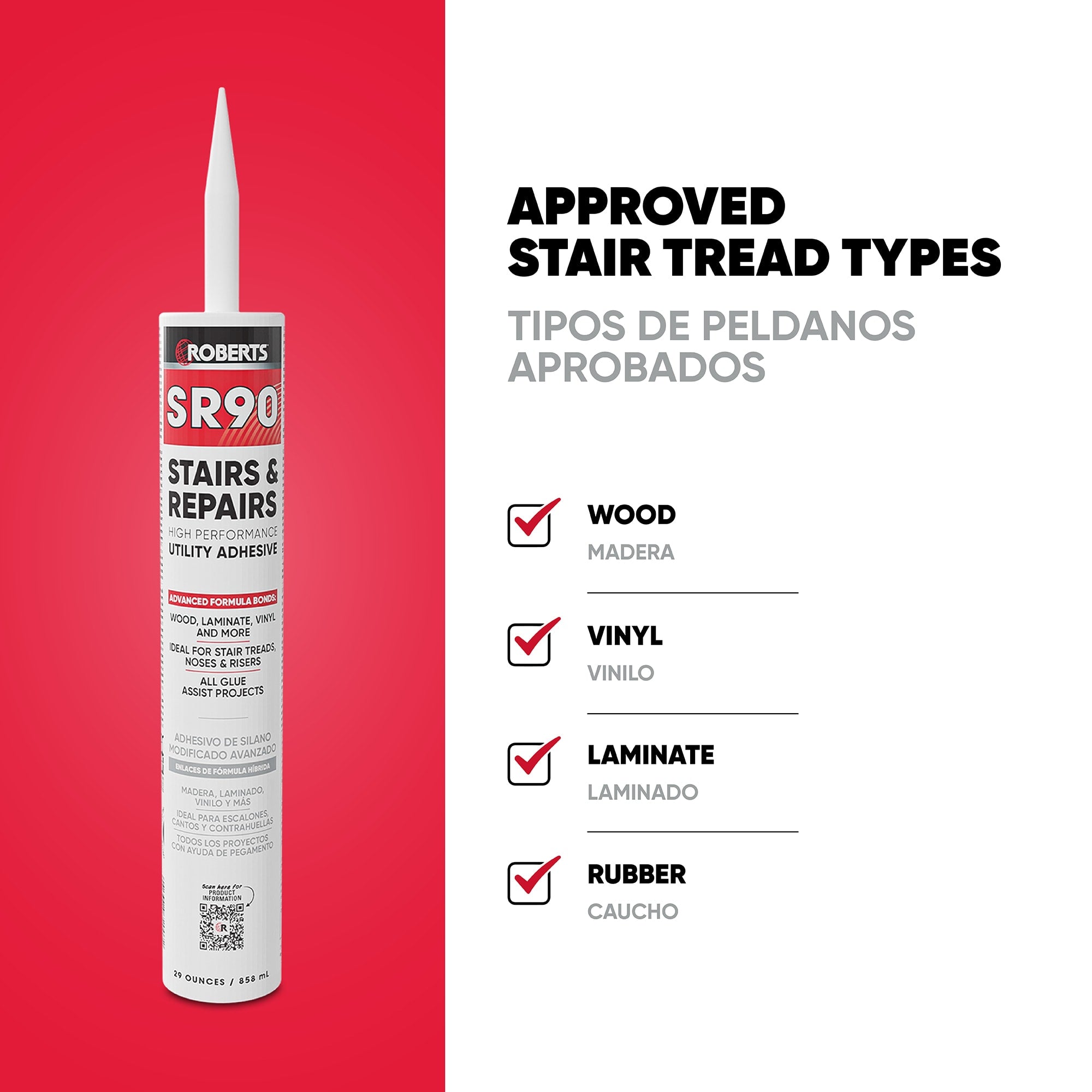 SR90 STAIRS & REPAIRS High-Performance Utility Adhesive - 29 oz. - 4