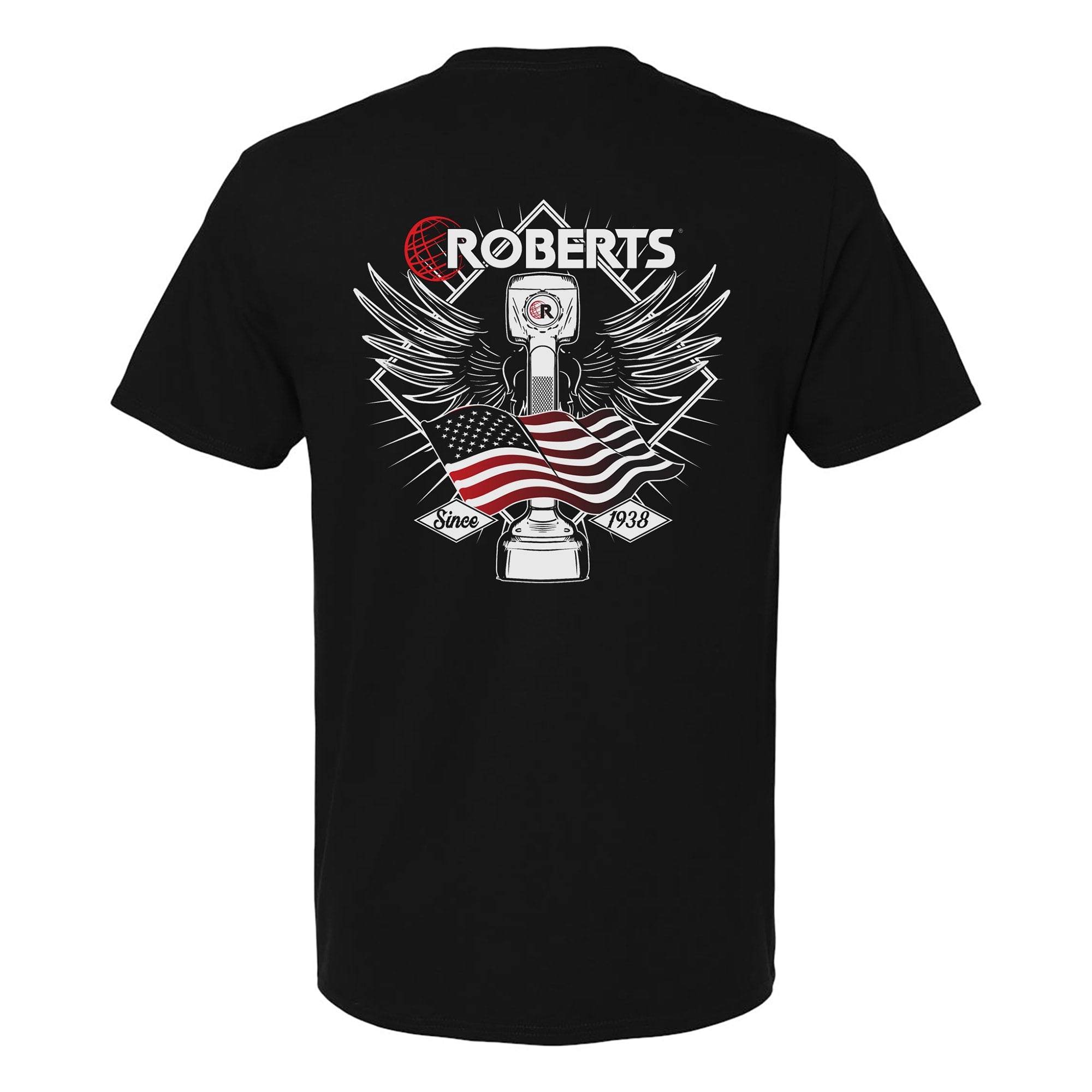 T-Shirt with Iconic Wings & American Flag Graphic - XL - Black - 3
