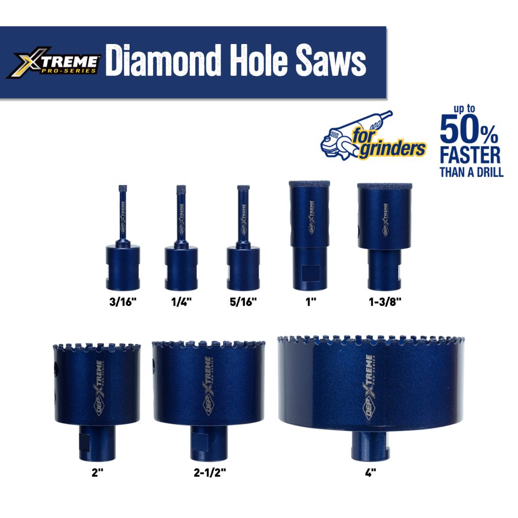 Xtreme Diamond Hole Saws for Angle Grinders